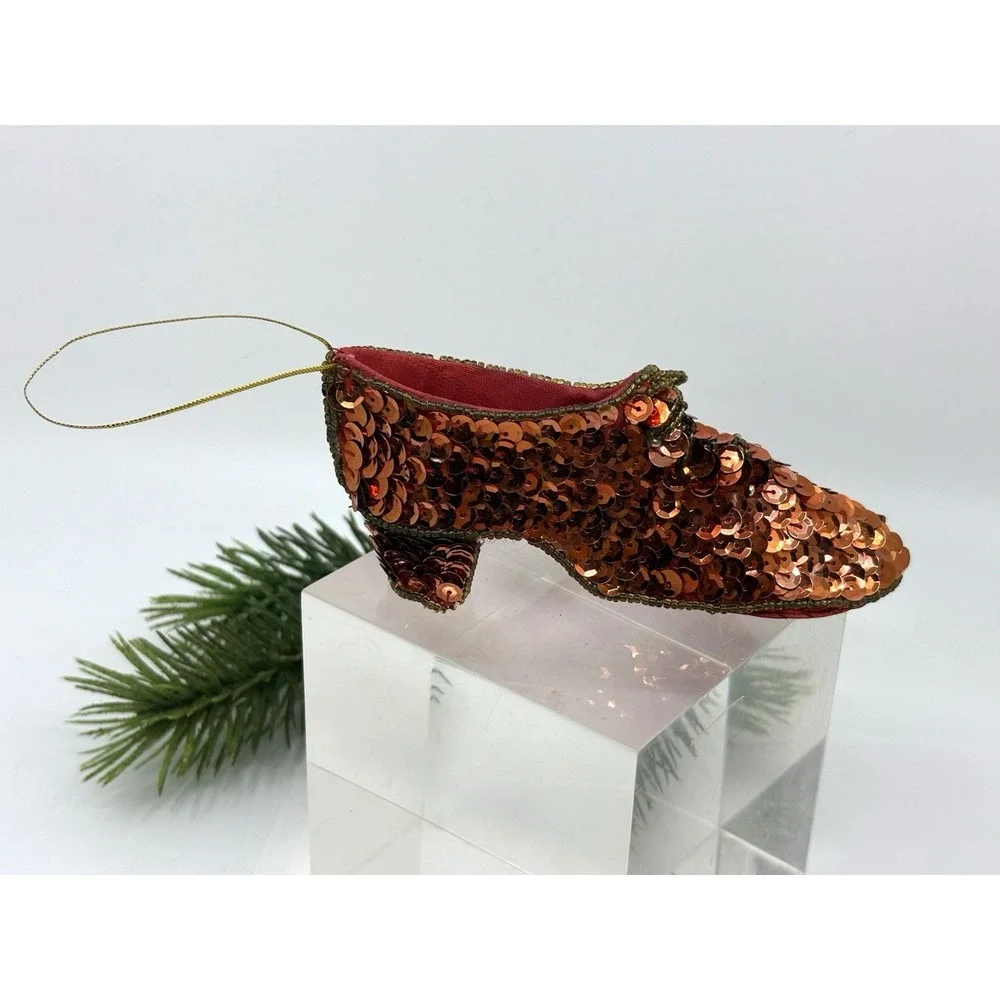 By Ruby Red Sequined Wizard Of Oz Shoe Ornament